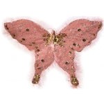 Елочное украшение Бабочка Ария 32 см розовая, клипса Kaemingk