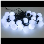 из лампочек Мона 20 ламп, холодные белые LED, 9.5 м, черный ПВХ, IP44 Kaemingk
