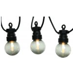 Лампочки Дымчатые, 20 ламп, теплые белые LED, 9.5 м, черный ПВХ, соединяемая, IP44 Kaemingk