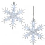 Снежинки Кристалл, 5 холодных белых снежинок, 2 м, прозрачный ПВХ, IP44 Kaemingk