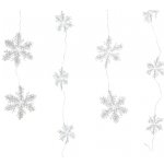 Светодиодная штора Воздушные Снежинки 1.2*1.35 м, 70 холодных белых микро LED ламп, серебряная ПРОВОЛОКА Kaemingk