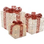 Светящиеся подарки Рождественские 3 шт 64 теплых белых LED ламп Kaemingk