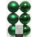 Набор пластиковых шаров Рождественский Зеленый 8 см, 6 шт, mix Kaemingk