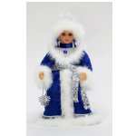 Снегурочка в голубой с серебром шубе и шапке 30 см
