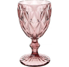 Бокал для вина Новогодние грани, 15*8 см, розовый, стекло Koopman YE7300070