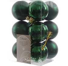 Набор пластиковых шаров Зеленый Классический, mix, 60 мм, 12 шт KAEMINGK 021964