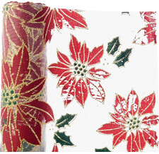 Ткань для декорирования Красные Пуансеттии 200*35 см Kaemingk 610010