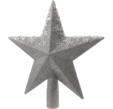 Верхушка Звезда 19 см серебряная заснеженная Kaemingk 029053