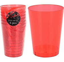 Пластиковые стаканчики красные 10 см, 6 шт, 280 мл Koopman
