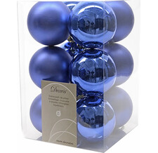 Набор пластиковых матовых шаров 60 мм синий королевский, 12 шт Kaemingk