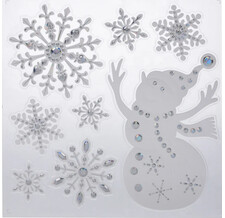Наклейки для окон со стразами Снежные Чудеса - Снеговик 38*28 см Koopman