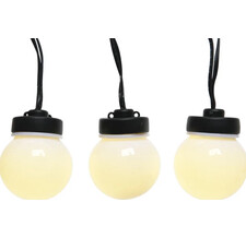 из лампочек Мона 20 ламп, теплые белые LED, 9.5 м, черный ПВХ, IP44 Kaemingk