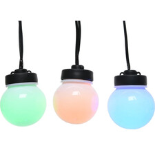 из лампочек Мона 20 ламп, разноцветные LED, 9.5 м, черный ПВХ, IP44 Kaemingk
