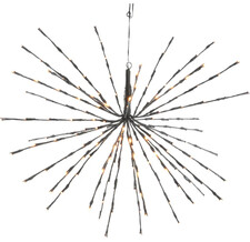 Светодиодное украшение Полярная Звезда черная 70 см, 160 экстра теплых белых LED ламп с мерцанием, IP44 Kaemingk
