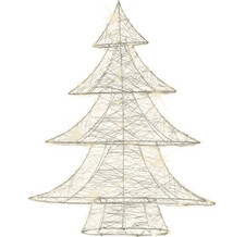 Светящаяся елка Ажурная 60 см 60 теплых белых LED ламп, серебряная проволока Kaemingk 0.6 м