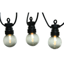 Лампочки Дымчатые, 20 ламп, теплые белые LED, 9.5 м, черный ПВХ, соединяемая, IP44 Kaemingk