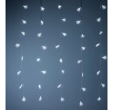 - занавес на окно Снежинки 1.2*2 м, 128 холодных белых LED ламп, прозрачный ПВХ Kaemingk