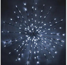 Светодиодное украшение Полярная Звезда серебряная 70 см, 180 холодных белых LED ламп, контроллер, IP44 Kaemingk