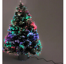 Светящаяся оптиковолоконная елка РАДУГА флокированная, с разноцветными светодиодами, 92 см,National Tree Co