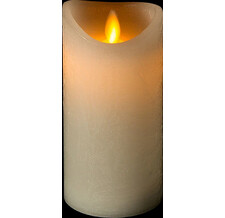 Светильник свеча восковая Живое Пламя 15*7.5 см белая на батарейках, таймер Koopman