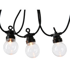 из лампочек, 20 ламп, экстра теплые белые LED, 9.5 м, черный ПВХ, соединяемая Kaemingk