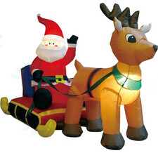 Надувная фигура Санта на санях 1.5*2.1 м с подсветкой  DF137-SRL/2.1