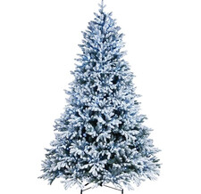 Искусственная ель ГАМИЛЬТОН МЭД, (литая хвоя PE+PVC), голубая заснеженная, 750 холодных/тёплых белых LED-огней, 228 см, National Tree Company