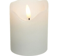 Светодиодная свеча с имитацией пламени Стелла 9 см белая восковая на батарейках Kaemingk