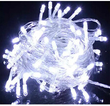 Светодиодная гирлянда нить 10 м, 220в, белый резиновый провод, мерцающая, теплый белый