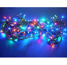Светодиодная гирлянда Rich LED 10 м, 100 LED, 24 В, мерцающая, черный провод , цв. разноцветный