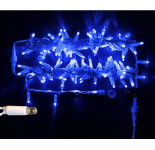 Светодиодная гирлянда Rich LED 10 м, 100 LED, 220 В, влагозащитный колпачок, белый провод , цв. синий