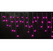 Rich LED, 3*0.9 м, мерцающая, прозрачный провод , цв. розовый