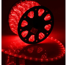Светодиодный Дюралайт 13 мм Красный, 36 LED/м, Свечение 180°, IP54, Бухта 100м красный