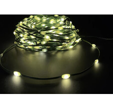 Декор капли на плоском зеленом проводе белый свет 8 функций 100 ламп 750 см