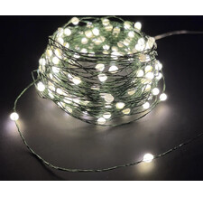 Декор Роса на Зеленом Проводе Теплый Белый Свет 100 Ламп 1000 см 10 м