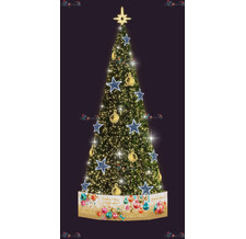 Световая елка Decois Новогодняя елка с украшениями, зеленый, 8х2,7м