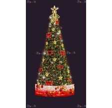 Световая елка Decois Новогодняя елка с украшениями, зеленый с красными, 8х2,7м