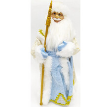 Дед Мороз в голубой шубе и белой шапке 60см