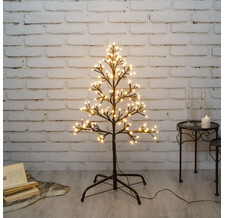 Светодиодное дерево Lausanne Black 78 см, 140 экстра теплых белых LED ламп с мерцанием, IP44 Kaemingk