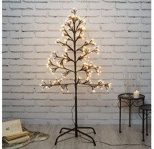 Светодиодное дерево Lausanne Black 108 см, 230 экстра теплых белых LED ламп с мерцанием, IP44 Kaemingk
