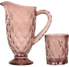 Набор для воды Ниовина: кувшин + 6 стаканов, розовый, стекло Koopman