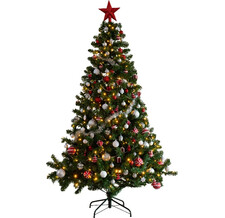Искусственная елка с гирляндой и игрушками Империал: Snow & Berries 180 см, 260 теплых белых ламп, контроллер, ПВХ Kaemingk