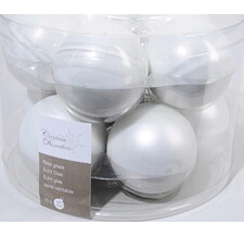 Набор стеклянных шаров, белый mix, 60 мм, 10 шт